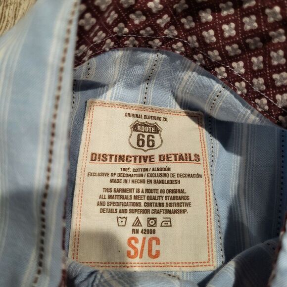 Route 66 Distinctive Detailed Western Styled Long Sleeved Button Up Mens Small - Picture 4 of 6